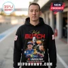 Black hoodie featuring Kyle Busch photo collage NASCAR graphics with red and white text on a man!