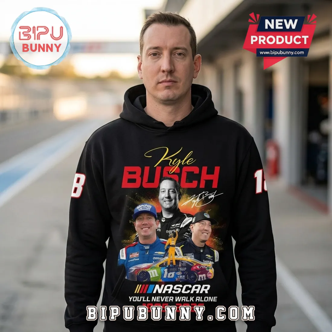 Kyle Busch 18 NASCAR Champion Tribute 1985-2026 Pullover Hoodie Kyle Busch 18 NASCAR Champion Tribute 1985-2026 Pullover Hoodie