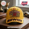 Yellow baseball cap with embroidered text In Memory Of Kyle Busch 18 Legends Never Lift and Rowdy on the brim!