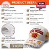 White NASCAR Kyle Busch 18 baseball cap with distressed gold accents and red embroidered text featuring 1985-2026 dates!