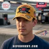 Distressed yellow Kyle Busch NASCAR baseball cap with 18 and Rowdy text logo!