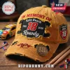 Distressed yellow baseball cap with Kyle Busch 18 Rowdy tribute embroidery and NASCAR JGR patch on side!