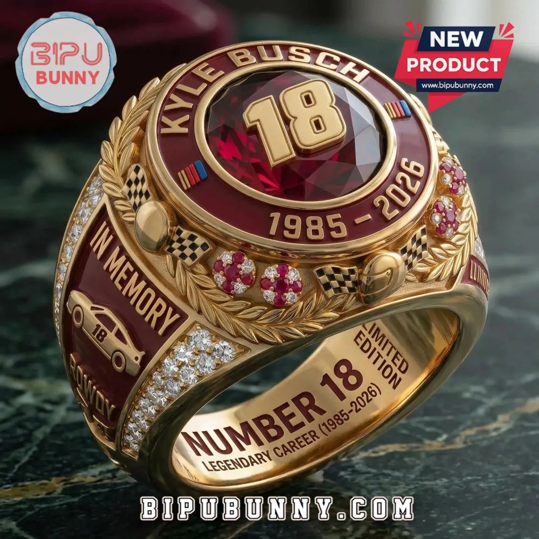 Kyle Busch Rowdy NASCAR Limited Edition Ring Kyle Busch Rowdy NASCAR Limited Edition Ring