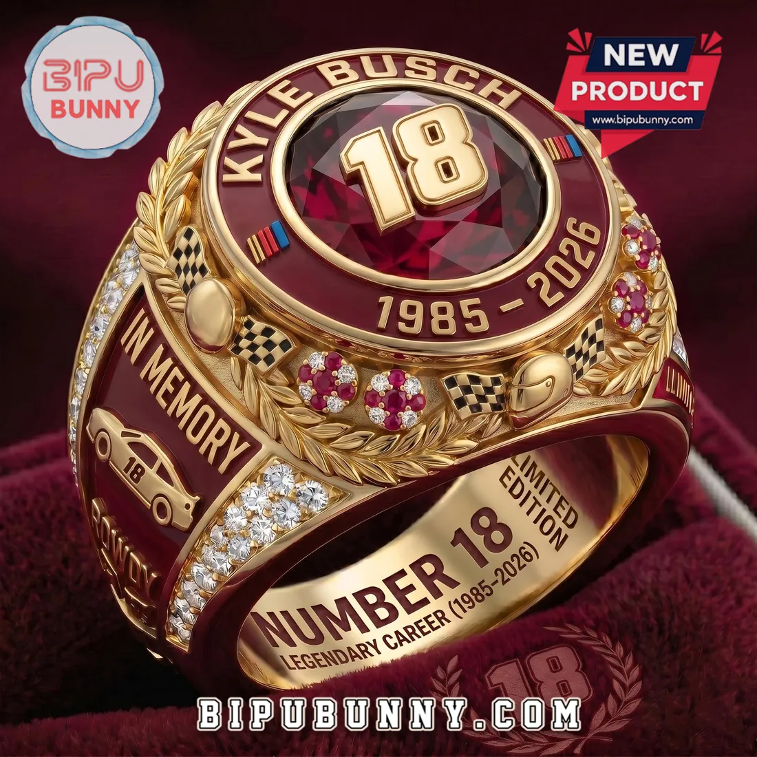 Kyle Busch Rowdy NASCAR Limited Edition Ring Kyle Busch Rowdy NASCAR Limited Edition Ring
