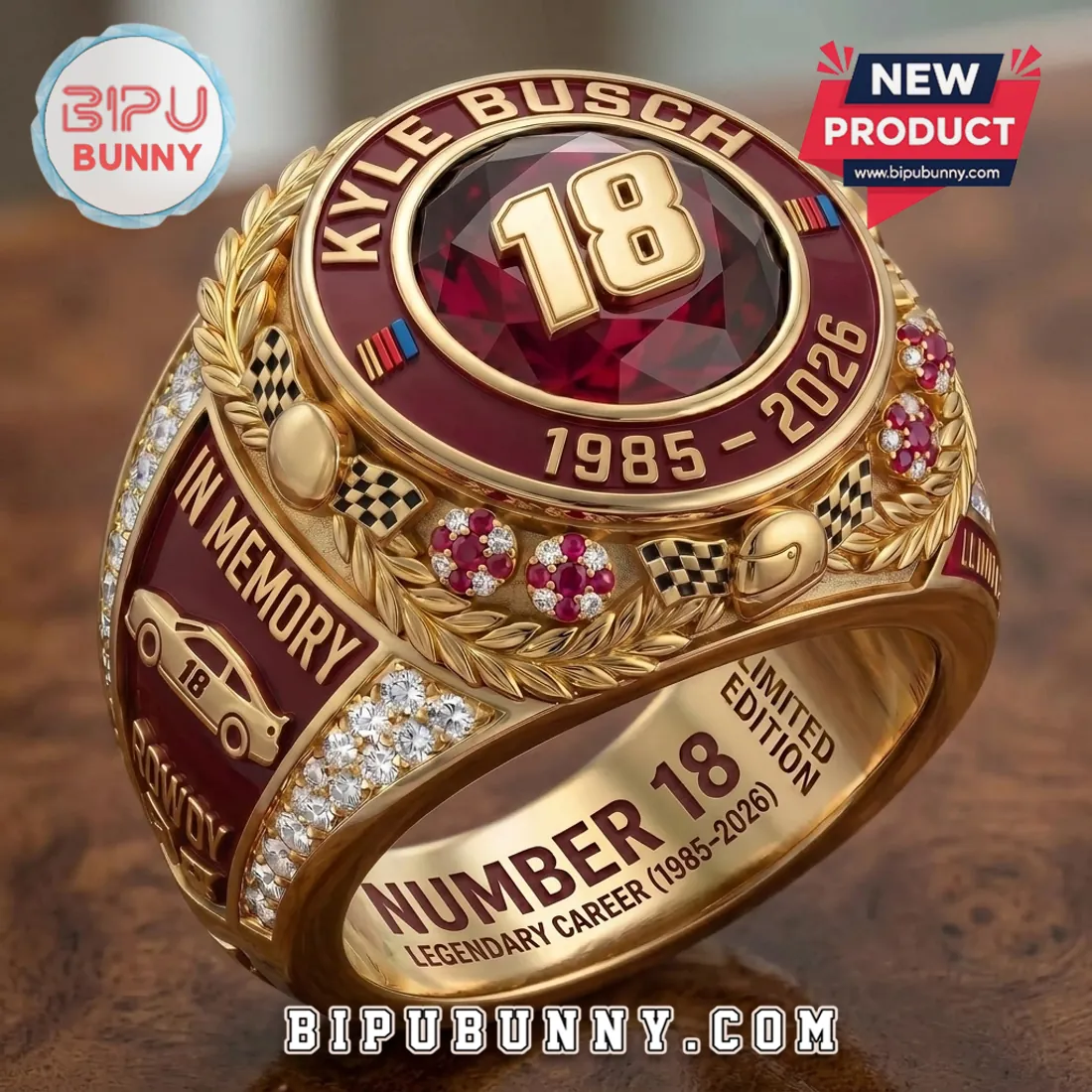 Kyle Busch Rowdy NASCAR Limited Edition Ring Kyle Busch Rowdy NASCAR Limited Edition Ring