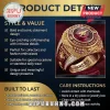 Gold championship ring for Arsenal FC with red gemstone, Gunners 2025-26 text, and decorative cannon motifs!