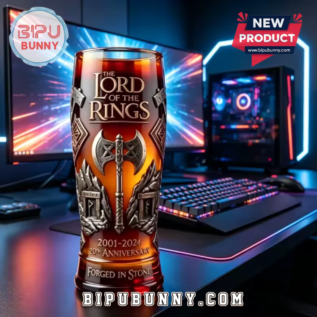 Lord of the Rings 20th Anniversary Forged in Stone Beer Glass Lord of the Rings 20th Anniversary Forged in Stone Beer Glass