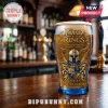 Lord of the Rings 20th Anniversary beer glass with gold crest, helmet, swords, and text on a dark blue tinted glass!