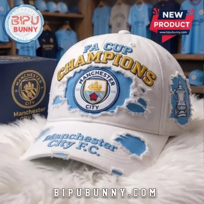 Manchester City FC FA Cup Champions Distressed Baseball Cap
