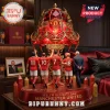 Ornate red gold Manchester United collectible lamp! Player figures and 'YES, I'M OLD BUT I SAW MANCHESTER UNITED' text!