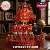 Red crystal gold Manchester United trophy, GIGGS 11, ROONEY 10, RONALDO 7, SCHOLES 18 figures, 