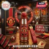 Red black Manchester United portable fan with LED text 'GLORY GLORY MAN UNITED' and 'MAN UNITED' plus crest details!