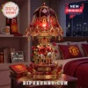 Ornate red gold Manchester United F.C. lamp, 
