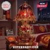Red crystal Manchester United lamp, gold accents, football player figurines 7 9 10, club crest, Manchester United F.C. text!