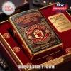 Gold black red vintage Manchester United Zippo lighter with club crest, 'MANCHESTER UNITED', 'GLORY - PASSION - LEGACY', 'RED DEVILS'!