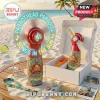 Red vintage-style portable fan glows 