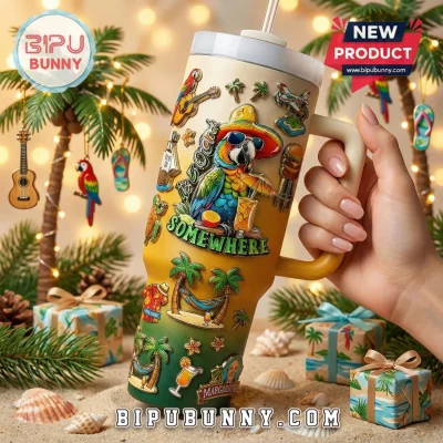 Margaritaville Tropical Parrot Handled Insulated Travel Tumbler
