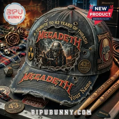 Megadeth 43 Years of Thrash Premium Distressed Baseball Cap
