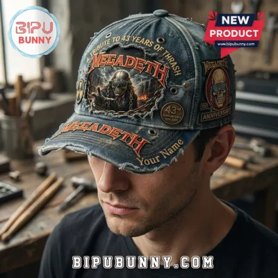 Megadeth 43 Years of Thrash Premium Distressed Baseball Cap