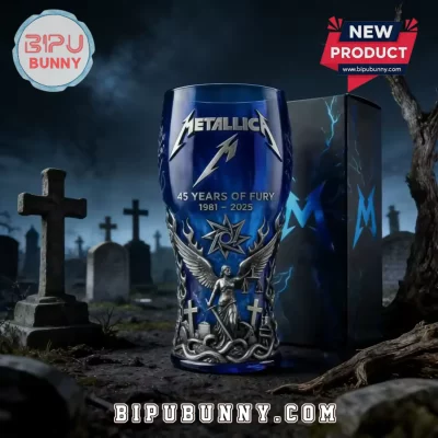 Metallica 45th Anniversary 1981-2025 Blue Beer Glass