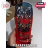 Metallica Master of Puppets glass with red gradient, skull cross art, 45th anniversary text, and dark metal aesthetic!