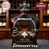 Metallica 45th anniversary whiskey bottle with skull stopper, snake and cross metal icons, 1981-2026 text on glass!
