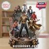 Michael Jackson collectible statue display featuring iconic stage outfits and musical accessories on a circular base!