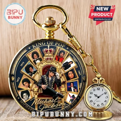 Michael Jackson King of Pop Golden Pocket Watch