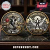 Gold and silver commemorative coins featuring Michael Jackson graphics with text King of Pop and The Legend Lives On!
