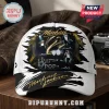 White and black cap featuring Michael Jackson graphics with gold signature text and King of Pop typography!
