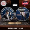 Metallic blue Michael Jackson coin! Portrait side with 'Michael Jackson King of Pop 1958-2009'! Feet side with 'Michael Dancing Through Eternity Limited Edition King of Pop' text!