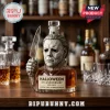 Glass liquor decanter shaped like Michael Myers holding a knife with label reading Halloween 47th Anniversary 1978-2025!