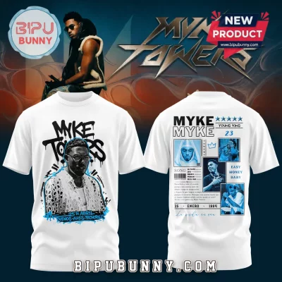 Myke Towers 2026 Tour Exclusive Limited Drop White Graphic Hoodie