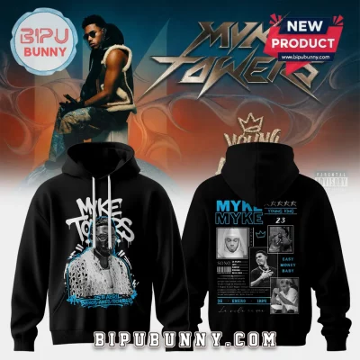 Myke Towers Young King Easy Money Baby Exclusive Fan Black Graphic Hoodie