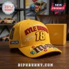 Yellow Kyle Busch NASCAR baseball cap with number 18 and M&M logo embroidery!