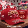 Red baseball cap with gold CHAMPIONS embroidery, BIG TEN SOFTBALL 20 N 26, BIG, NEBRASKA HUSKERS text!