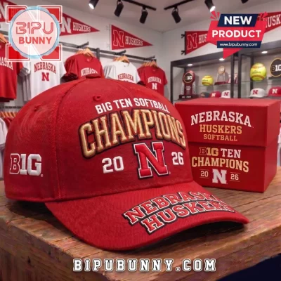 Nebraska Huskers Big Ten Softball Champions 2026 Red Cap