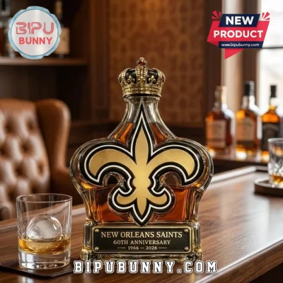 New Orleans Saints 60th Anniversary 1966-2026 Whiskey Bottle