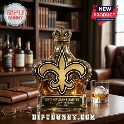 New Orleans Saints 60th Anniversary 1966-2026 Whiskey Bottle