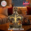 Gold crown shaped glass decanter with New Orleans Saints fleur de lis logo and 60th anniversary text!