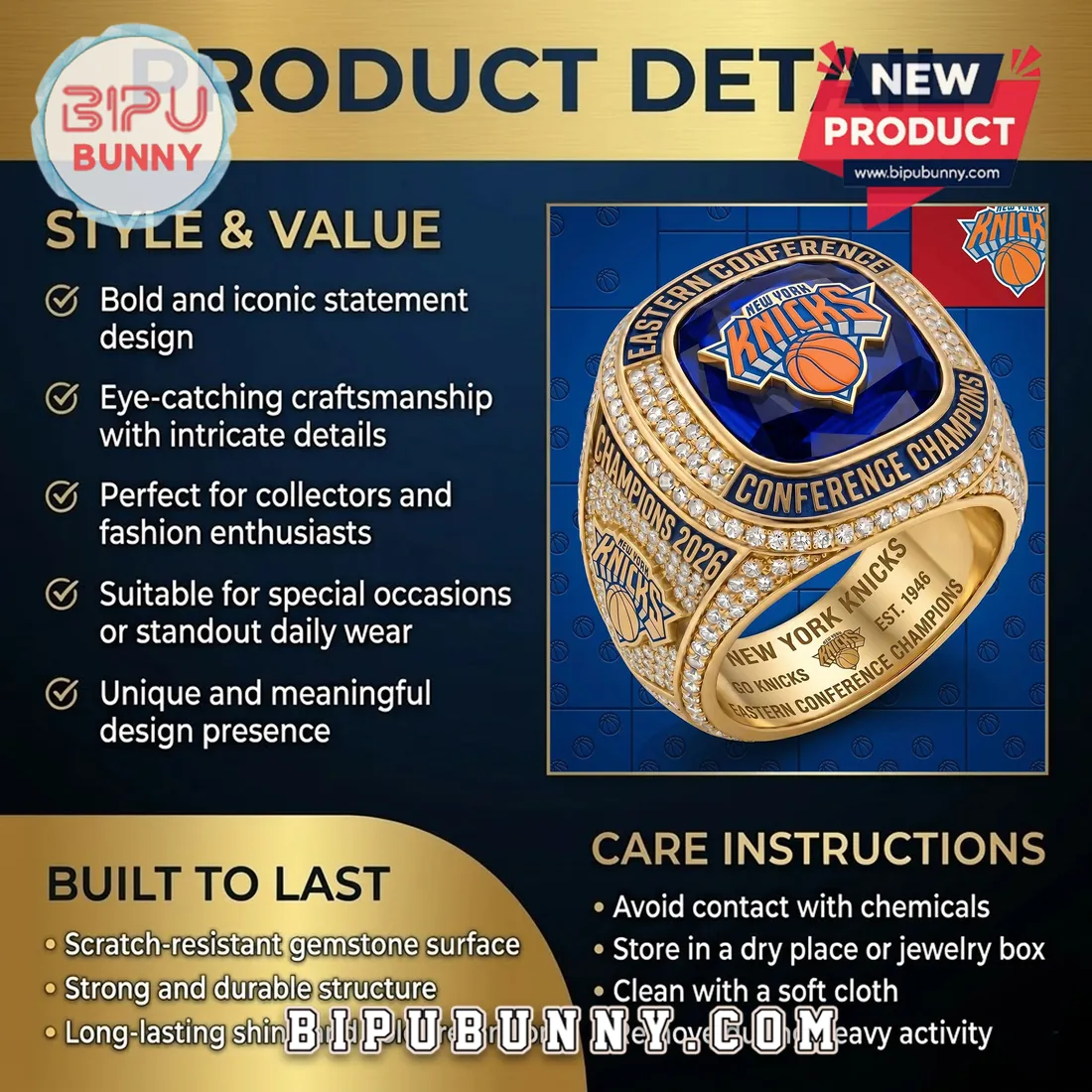 New York Knicks 2026 Eastern Conference Champions Championship Ring New York Knicks 2026 Eastern Conference Champions Championship Ring