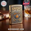Gold metal lighter with engraved New York Knicks 2026 Eastern Conference Champions logo and skyline design!