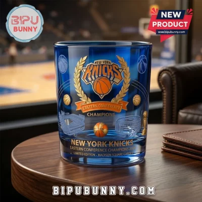 New York Knicks 2026 Eastern Conference Champions Whiskey Glass