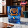 Blue glass tumbler featuring gold New York Knicks 2026 Eastern Conference Champions logo and Madison Square Garden text!