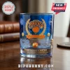 Blue glass tumbler featuring gold New York Knicks 2026 Eastern Conference Champions logo, basketballs, and arena graphics!