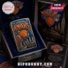 Limited edition Zippo lighter with New York Knicks logo and NYC skyline design in blue and orange metal finish!