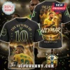 Black graphic t-shirt featuring Brazilian footballer Neymar with text The Return of 10 and World Cup 2026 imagery!