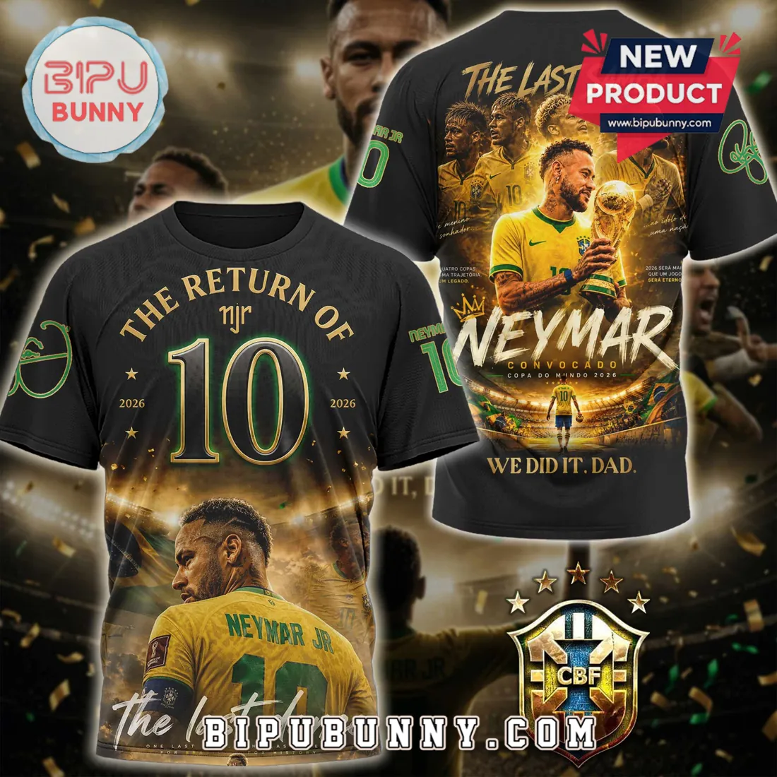 Neymar Jr. Brazil 2026 World Cup The Last Samba Football Hoodie Neymar Jr. Brazil 2026 World Cup The Last Samba Football Hoodie