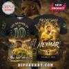 Black graphic t-shirt featuring Neymar soccer imagery with The Last Samba and Return of 10 text in gold and green colors!
