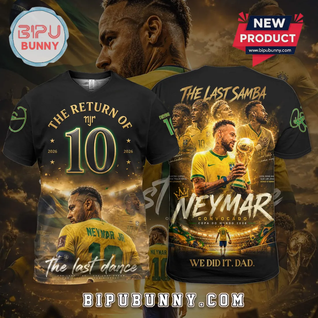 Neymar Jr. Brazil 2026 World Cup The Last Samba Football Hoodie Neymar Jr. Brazil 2026 World Cup The Last Samba Football Hoodie